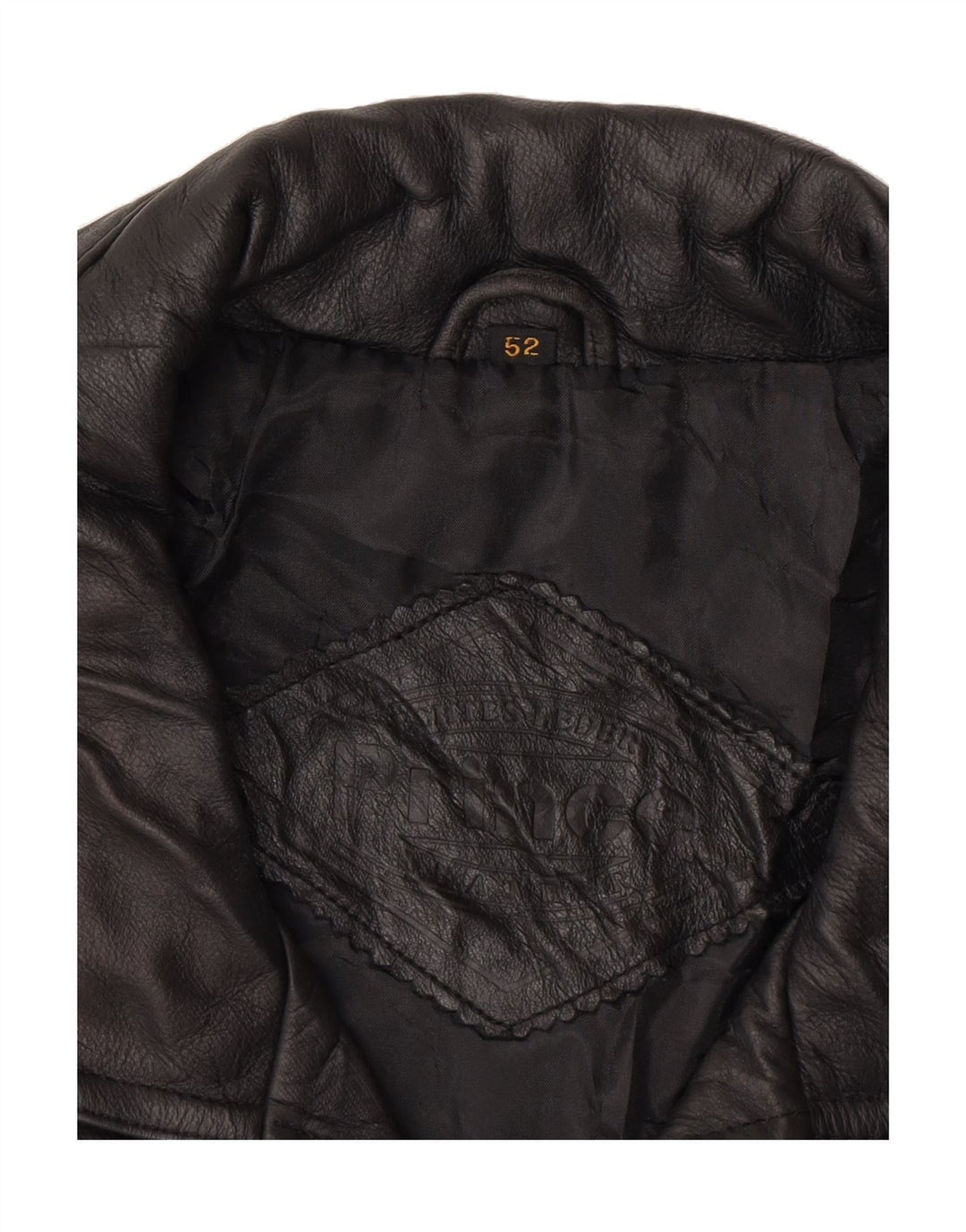 PRINCE Mens Leather Gilet IT 52 XL Black Leather Vintage Prince and Second-Hand Prince from Messina Hembry 