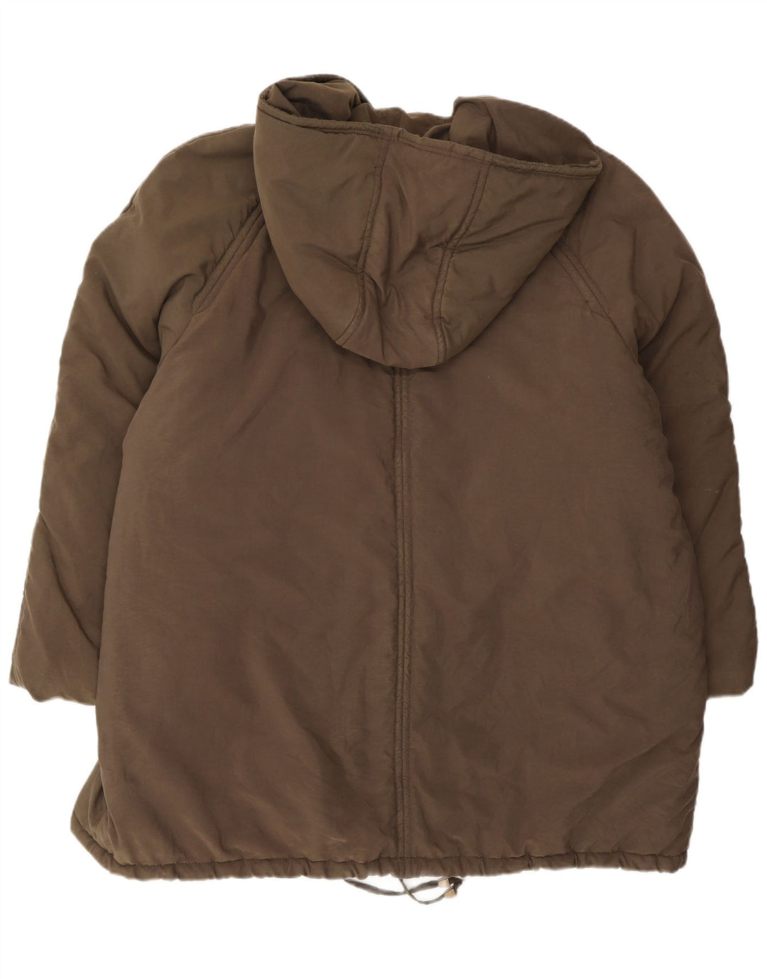 Max & Co. Dame hætte oversize polstret frakke UK 16 Stor brun polyester