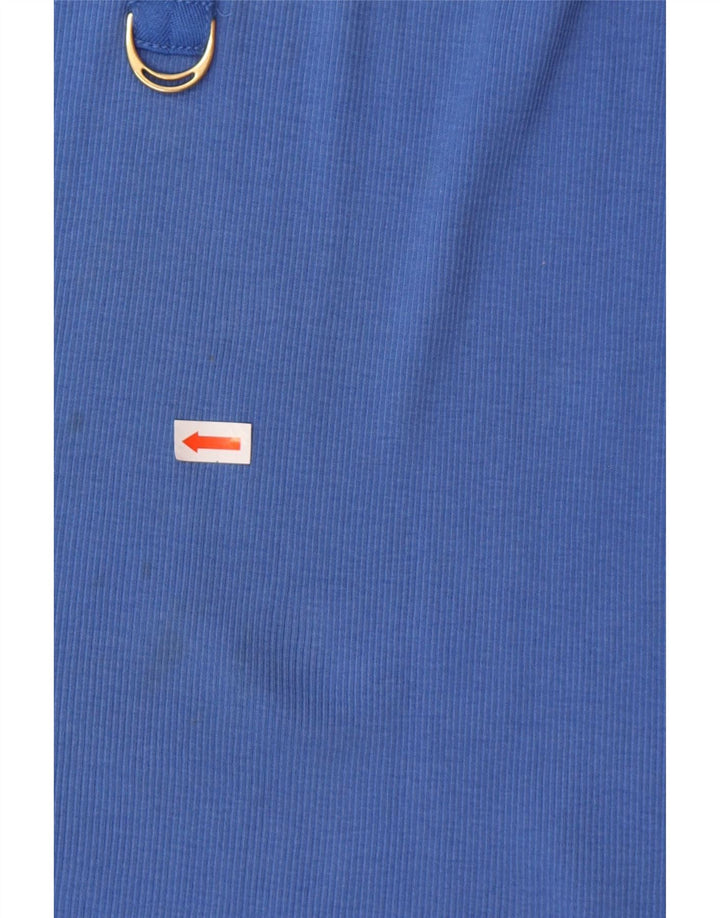 RALPH LAUREN Dame Top 3/4 ærmer UK 12 Medium Blue Bomuld