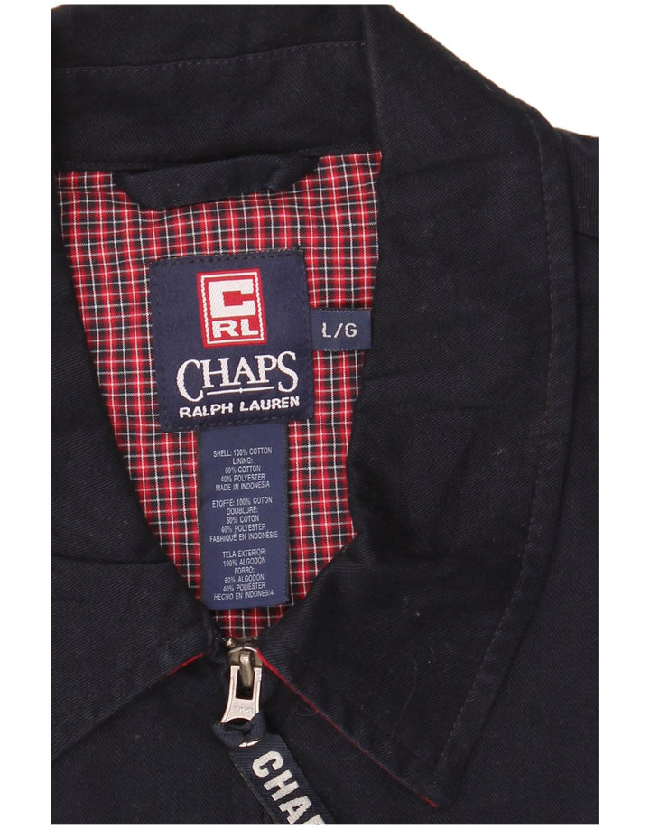 Chaps Herre Bomber Jacket UK 40 Large Navy Blue Cotton