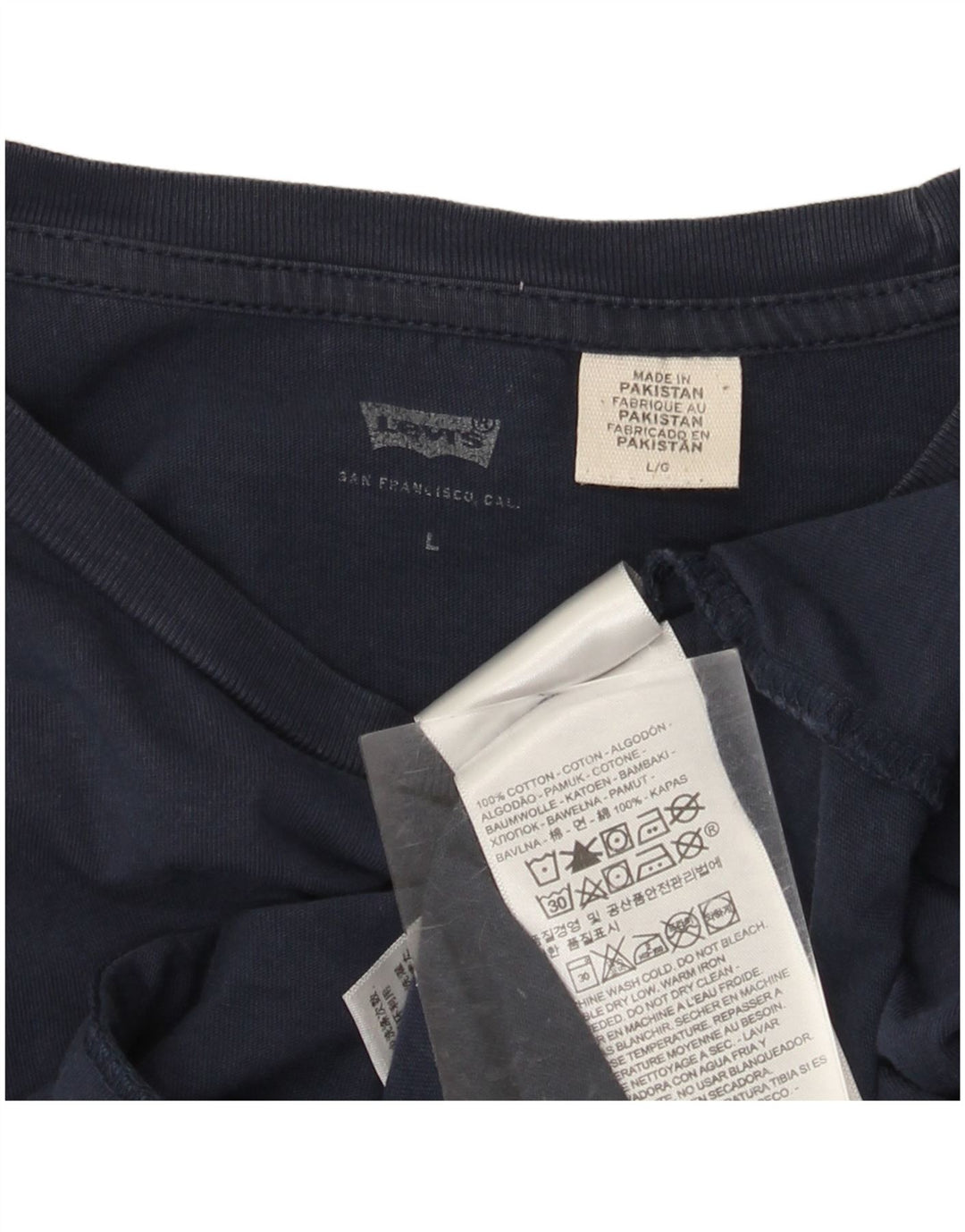 LEVI'S Herre grafisk T-shirt Top Stor marineblå bomuld