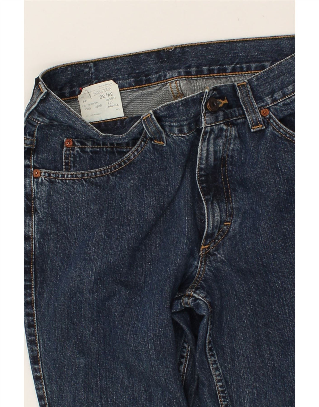 VINTAGE Mens Tramper Straight Jeans W34 L30 Blue Cotton Vintage Vintage and Second-Hand Vintage from Messina Hembry 