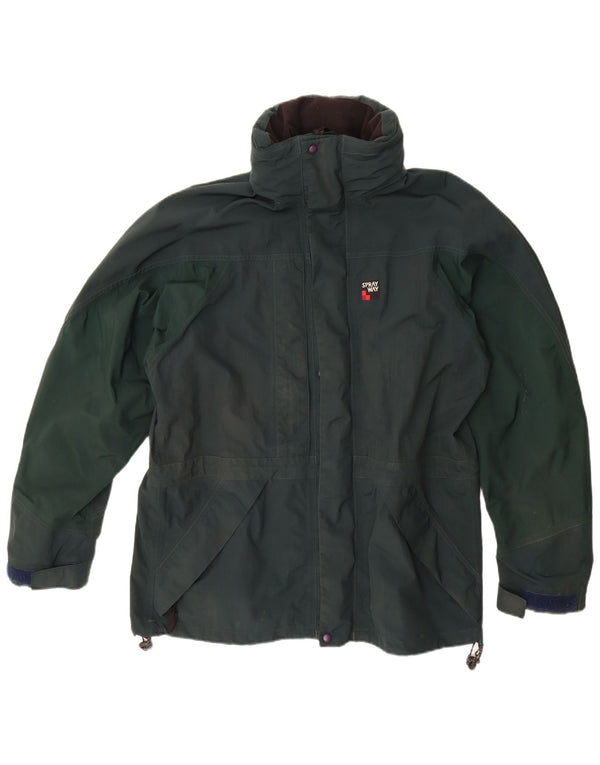 SPRAYWAY Regnjakke med hætte til mænd UK 38 Medium Grøn Polyamid