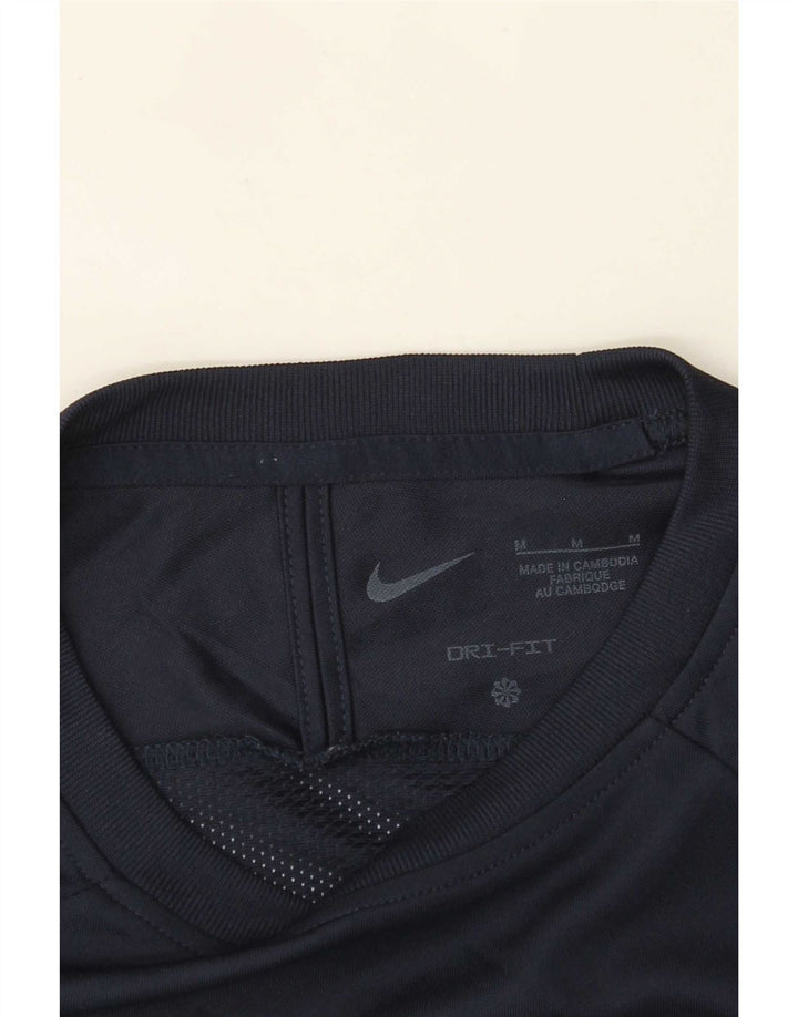 Nike Herre Dri Fit T-shirt Top Medium Navy Blue Colourblock