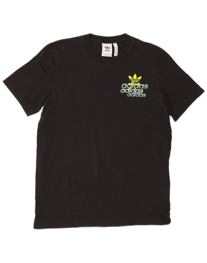 ADIDAS Grafisk T-shirt til mænd, medium sort bomuld