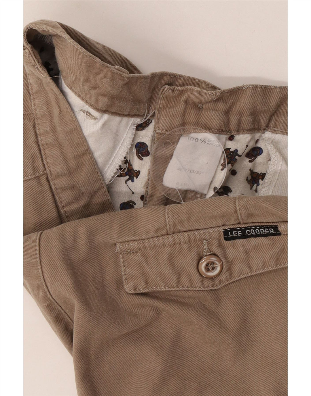 Lee Cooper Dame Pegged Chino Bukser W32 L32 Beige Bomuld