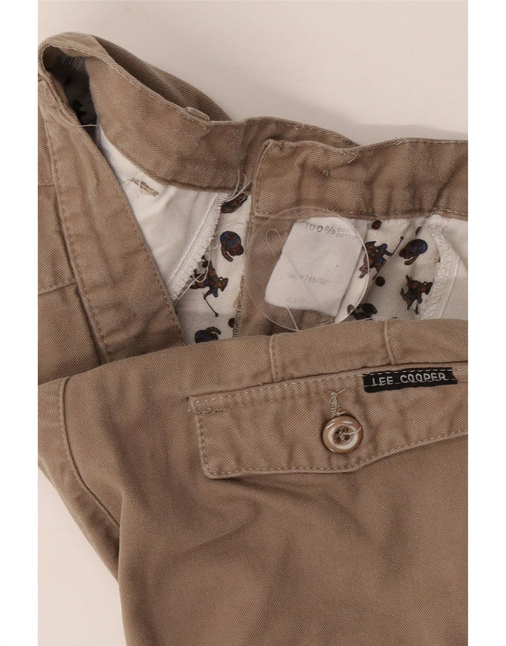 Lee Cooper Dame Pegged Chino Bukser W32 L32 Beige Bomuld