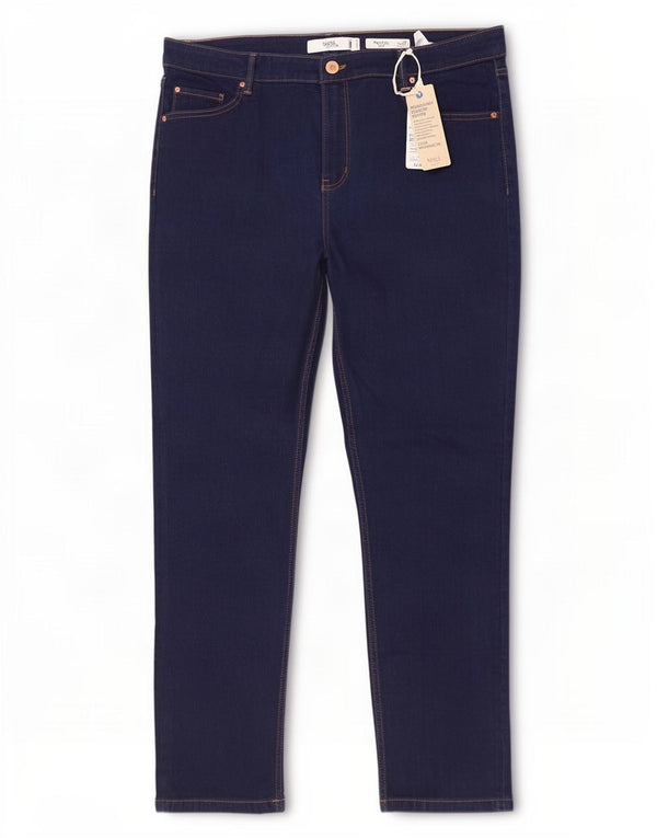 Marks & Spencer Dame The Lily Slim Jeans UK 20 2XL W38 L28 Marineblå