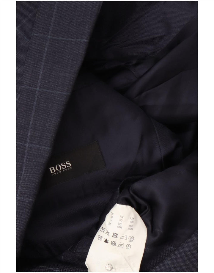 Hugo Boss Herre 2-knaps blazerjakke UK 50 Large Navy Blue Check