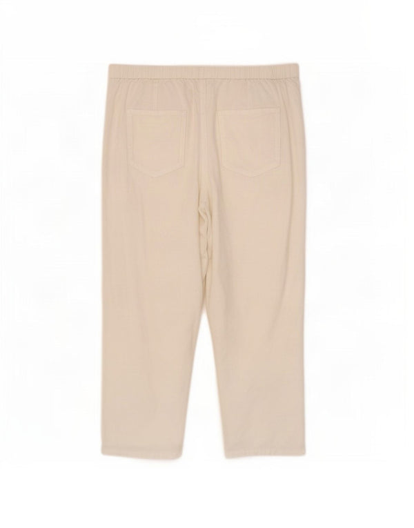 Marks & Spencer Dame Capri Bukser UK 12 Medium W30 L21 White Linen