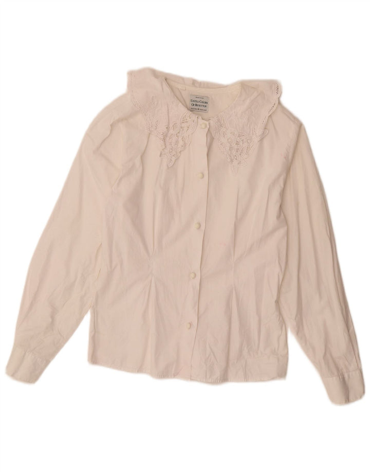 Benetton skjortebluse til kvinder UK 14 Medium White