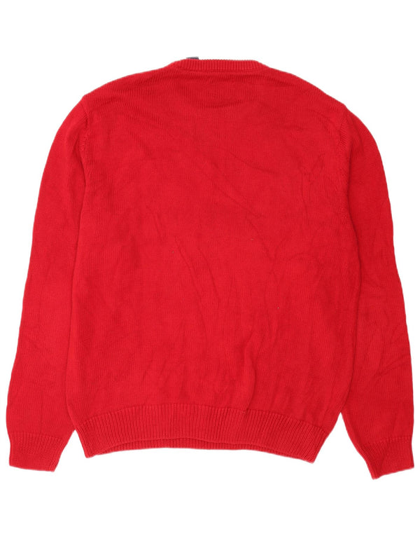 Chaps Herre Crew Neck Jumper Sweater Stor Rød Bomuld