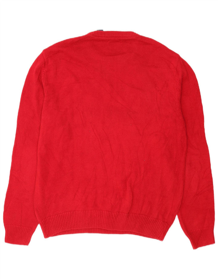 Chaps Herre Crew Neck Jumper Sweater Stor Rød Bomuld