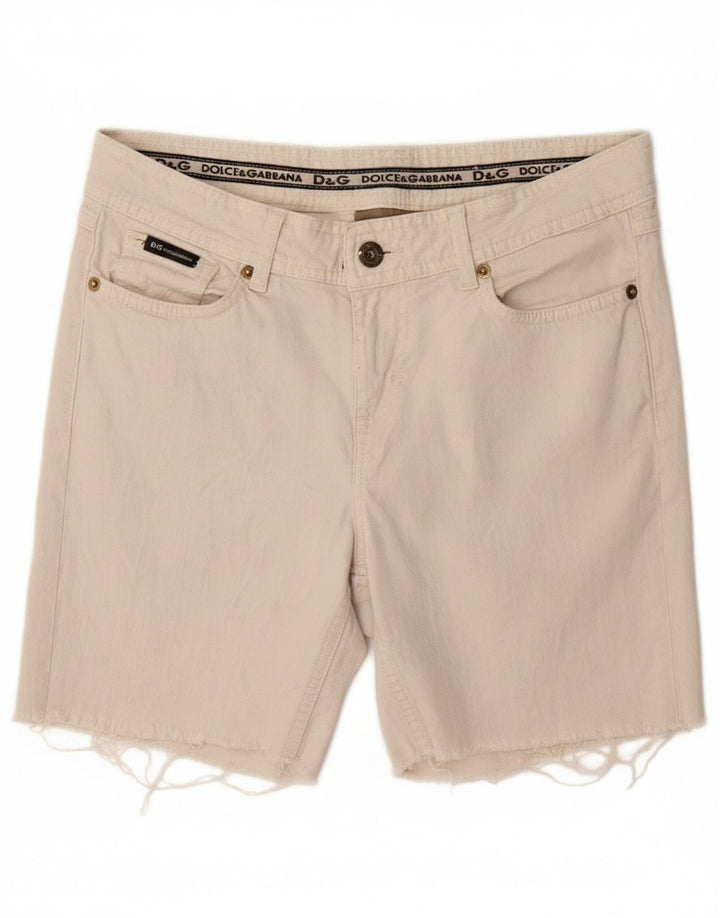 DOLCE & GABBANA Womens Denim Shorts W28 Medium  Off White Cotton Vintage Dolce & Gabbana and Second-Hand Dolce & Gabbana from Messina Hembry 