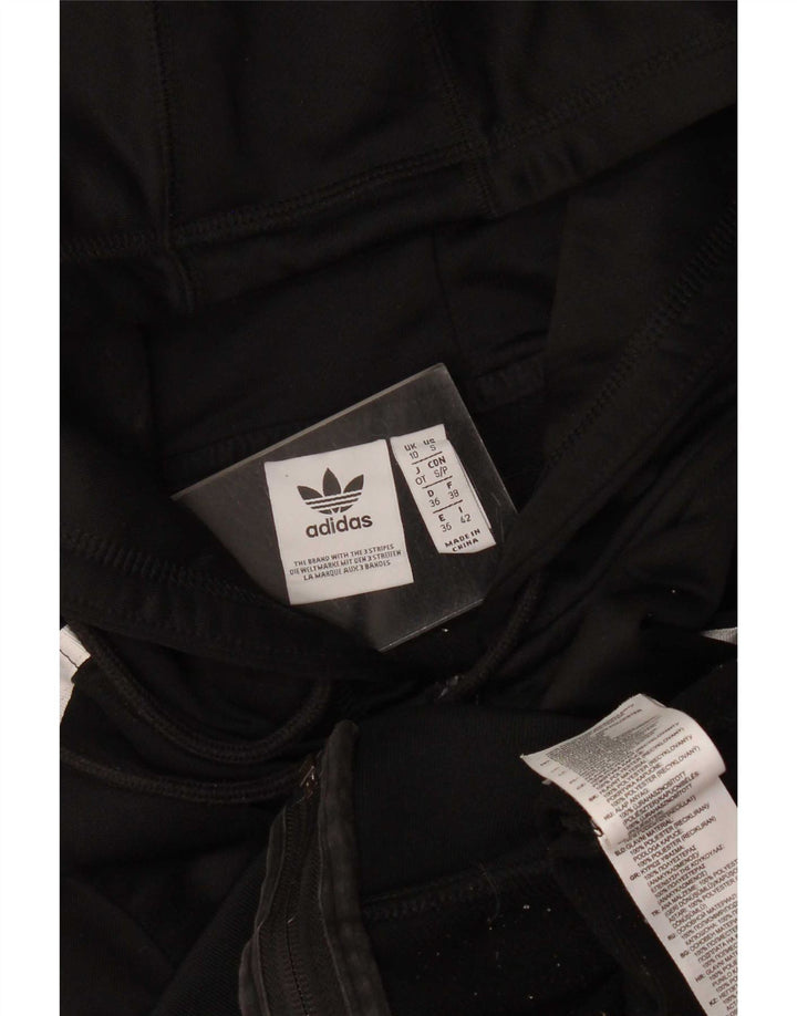Adidas hættetrøje med lynlås til kvinder UK 10 Lille sort polyester