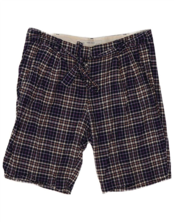 Zara Herre Chino Shorts Large W30 Navy Blue Ternet Bomuld