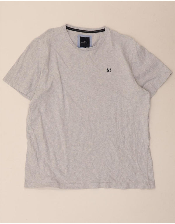Crew Clothing Herre T-Shirt Top XL Blå Flecked Bomuld