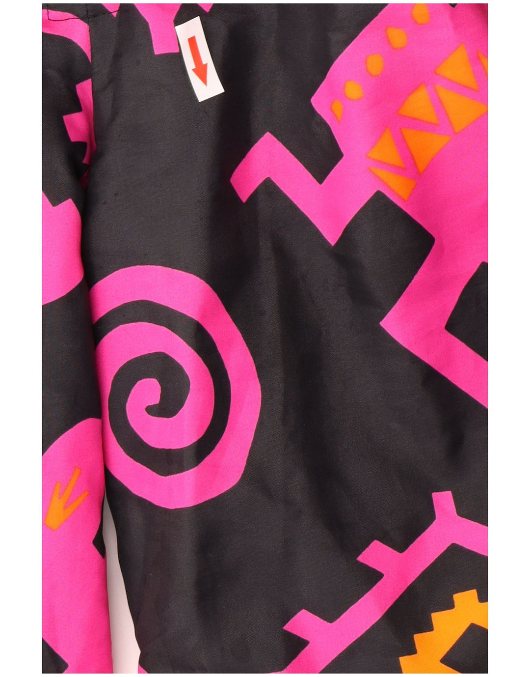 Vintage kvinders abstrakt mønster ski jumpsuit UK 16 Large Pink Colourblock
