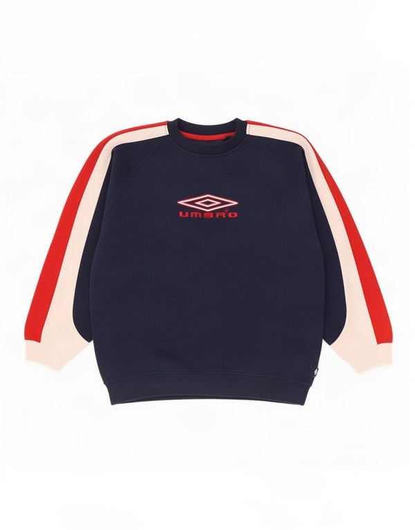 Umbro Boys Big Sweatshirt Jumper 11-12 år Large Navy Blue Colourblock
