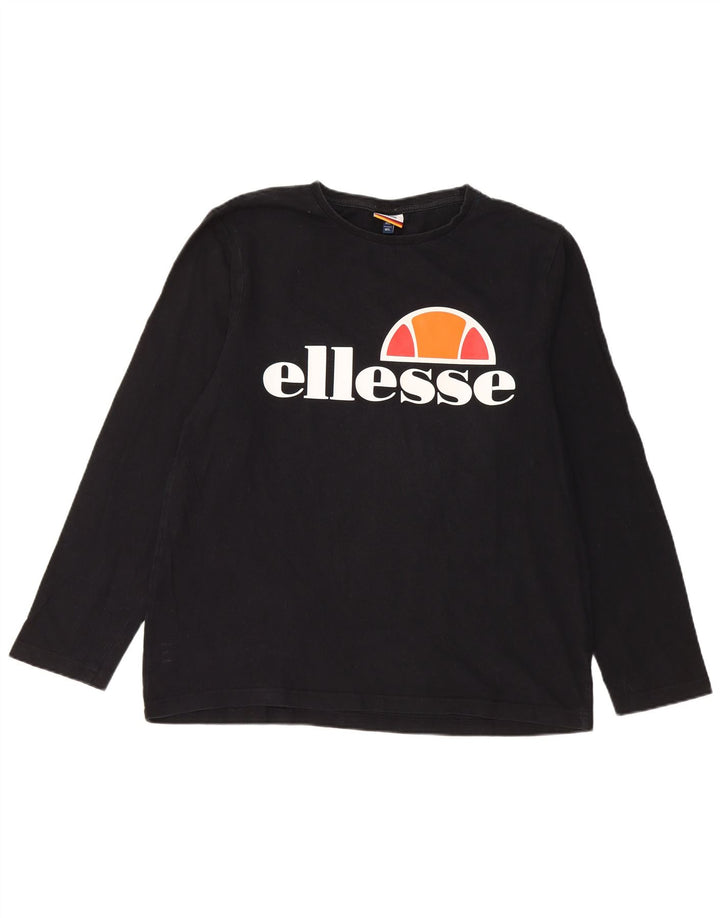Ellesse Herre Grafisk Top Langærmet Stor Sort Bomuld
