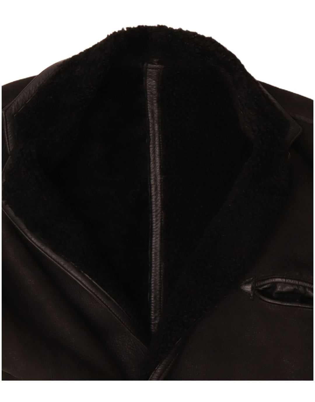 Vintage Herre Shearling Jacket UK 40 Large Black