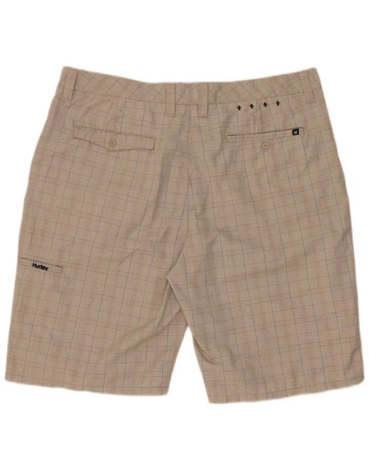 Hurley Herre Cargo Shorts W38 XL Grå ternet polyester