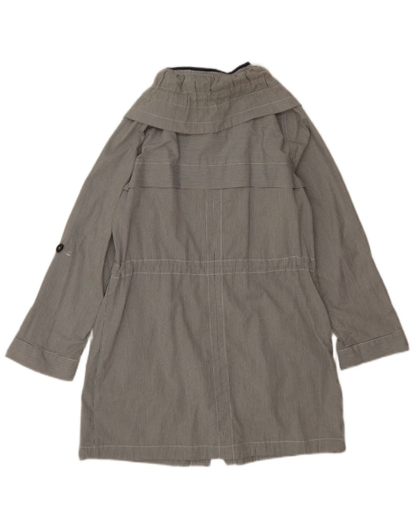 Marks & Spencer Kvinders Oversized Trench Coat UK 10 Small Grey Pinstripe