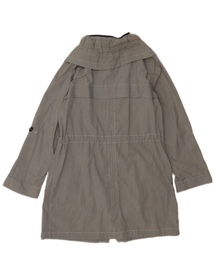 Marks & Spencer Kvinders Oversized Trench Coat UK 10 Small Grey Pinstripe