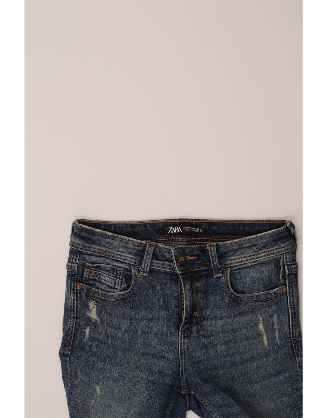 ZARA Womens Distressed Skinny Jeans EU 36 Small W27 L28 Blue Vintage Zara and Second-Hand Zara from Messina Hembry 