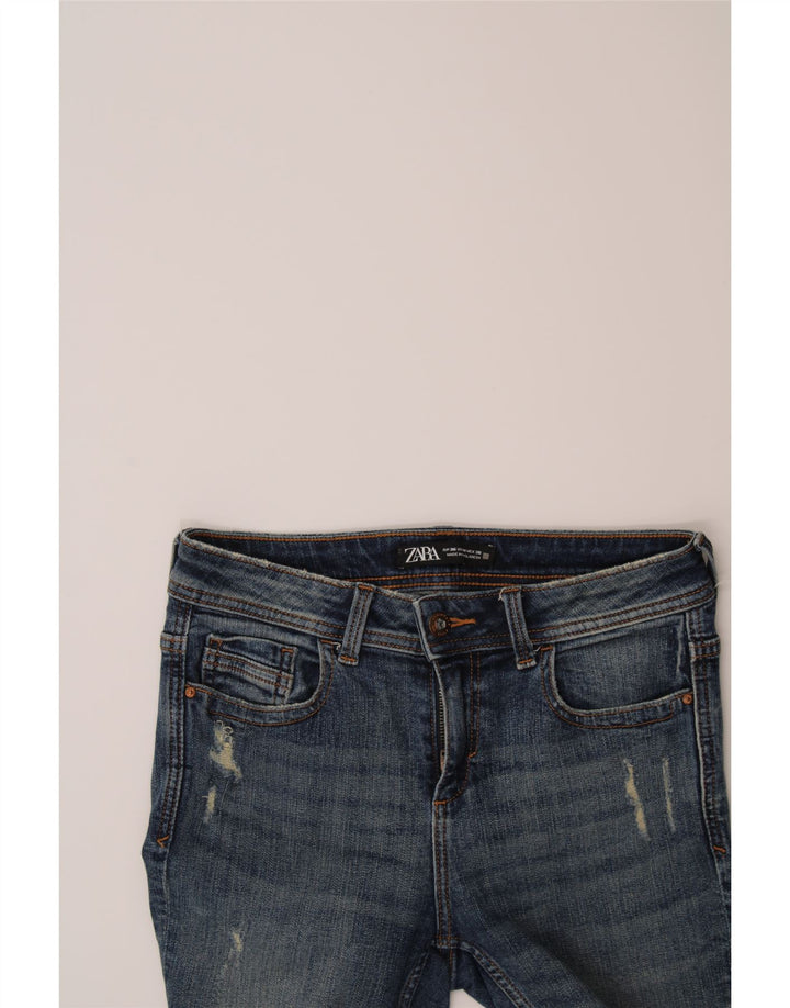 ZARA Womens Distressed Skinny Jeans EU 36 Small W27 L28 Blue Vintage Zara and Second-Hand Zara from Messina Hembry 