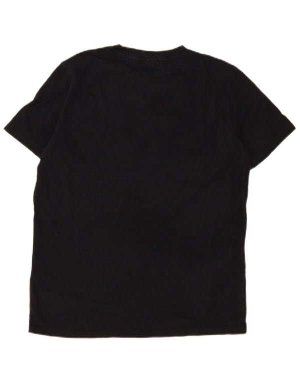 Champion Herre Grafisk T-Shirt Top Medium Sort Bomuld