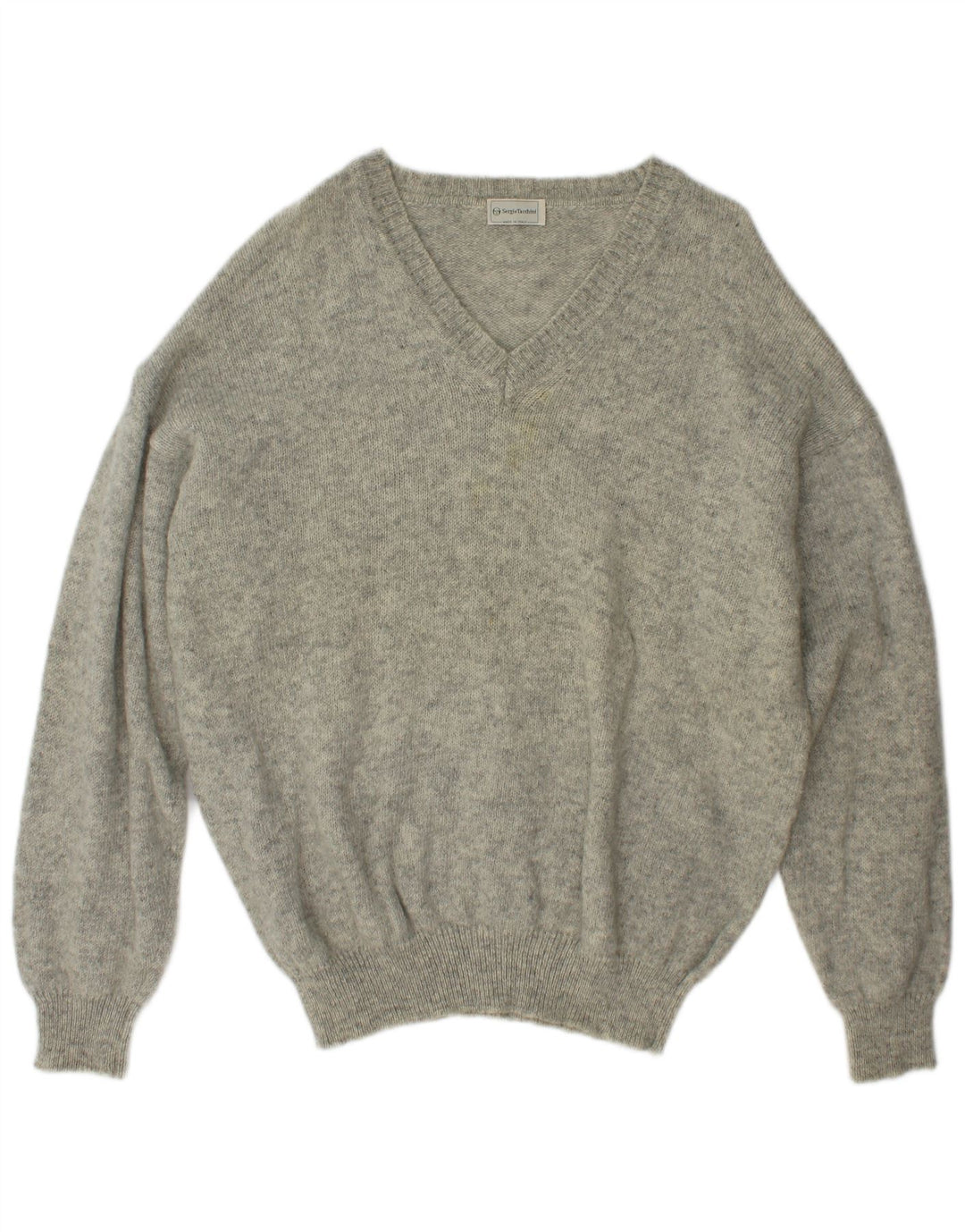 Sergio Tacchini Herre V-hals sweater 2XL Grå Flecked Wool