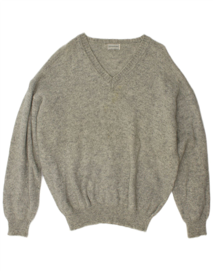 Sergio Tacchini Herre V-hals sweater 2XL Grå Flecked Wool