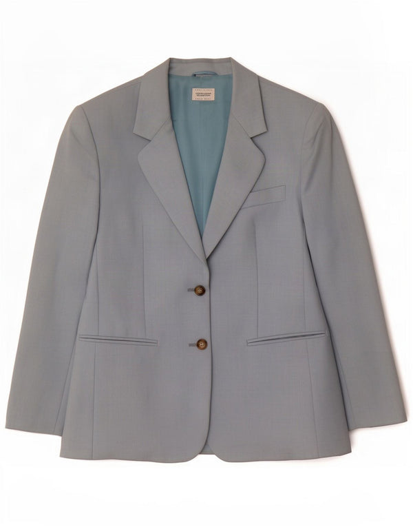 Benetton Dame 2-knaps blazerjakke IT 42 Medium Blue Wool