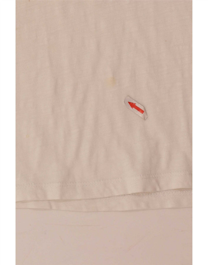 Levi's Dame T-Shirt Top UK 14 Medium Hvid Bomuld