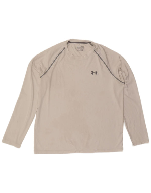 Under Armour Herre Heat Gear Top Langærmet Large White Polyester