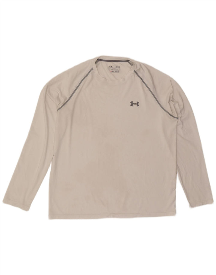 Under Armour Herre Heat Gear Top Langærmet Large White Polyester