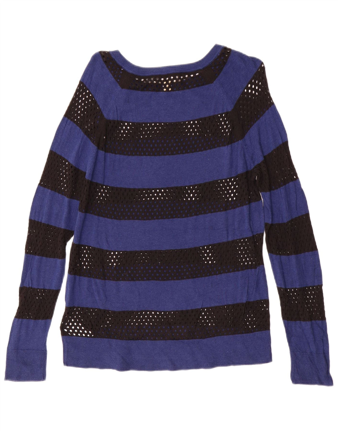 MICHAEL KORS Dame Boat Neck Jumper Sweater UK 12 Mellem blå stribet