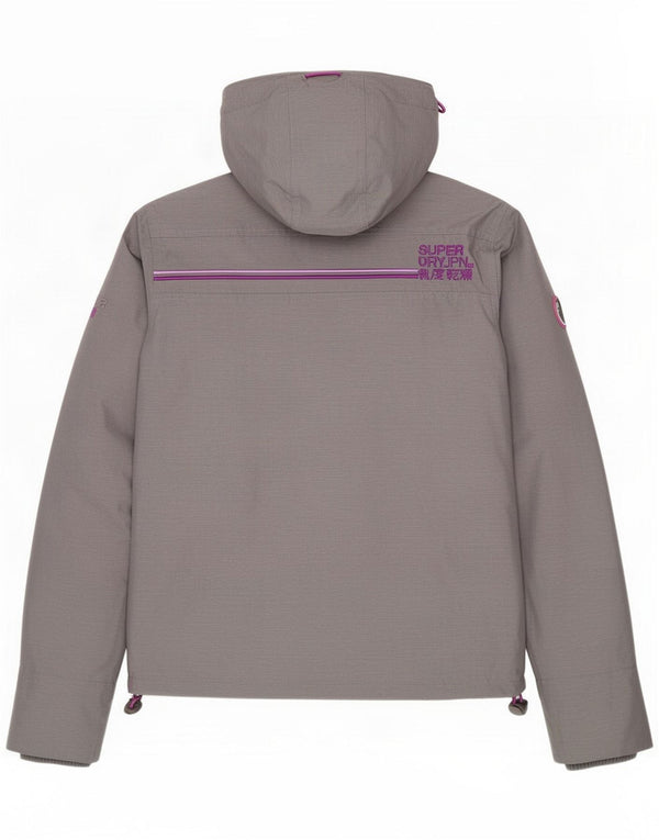 Superdry vindjakke til kvinder med hætte vindjakke UK 10 Small Grey