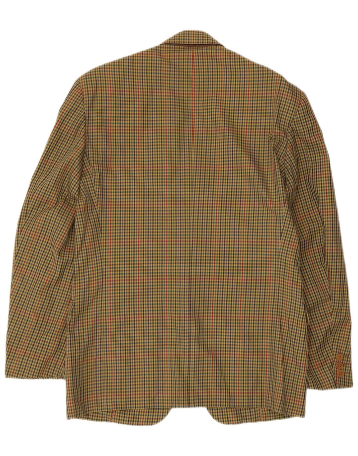 Monza Herre 2-knaps blazerjakke IT 48 Medium Khaki Gingham Cotton