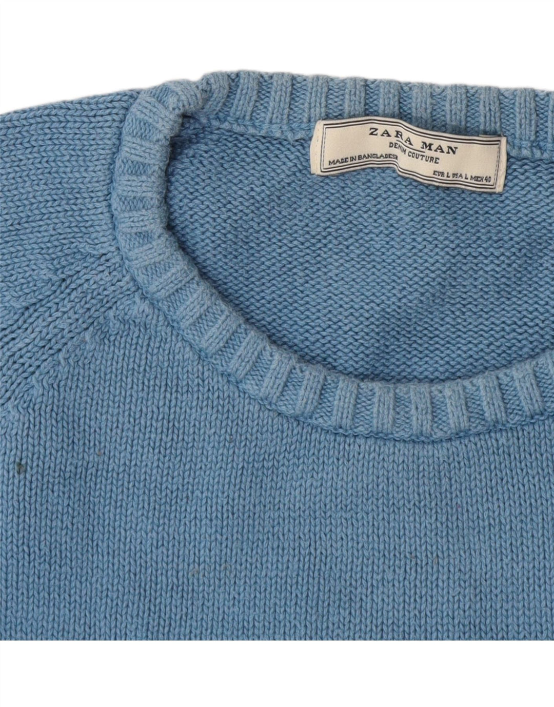 Zara Herre Crew Neck Jumper Sweater Stor Flerfarvet Stribet