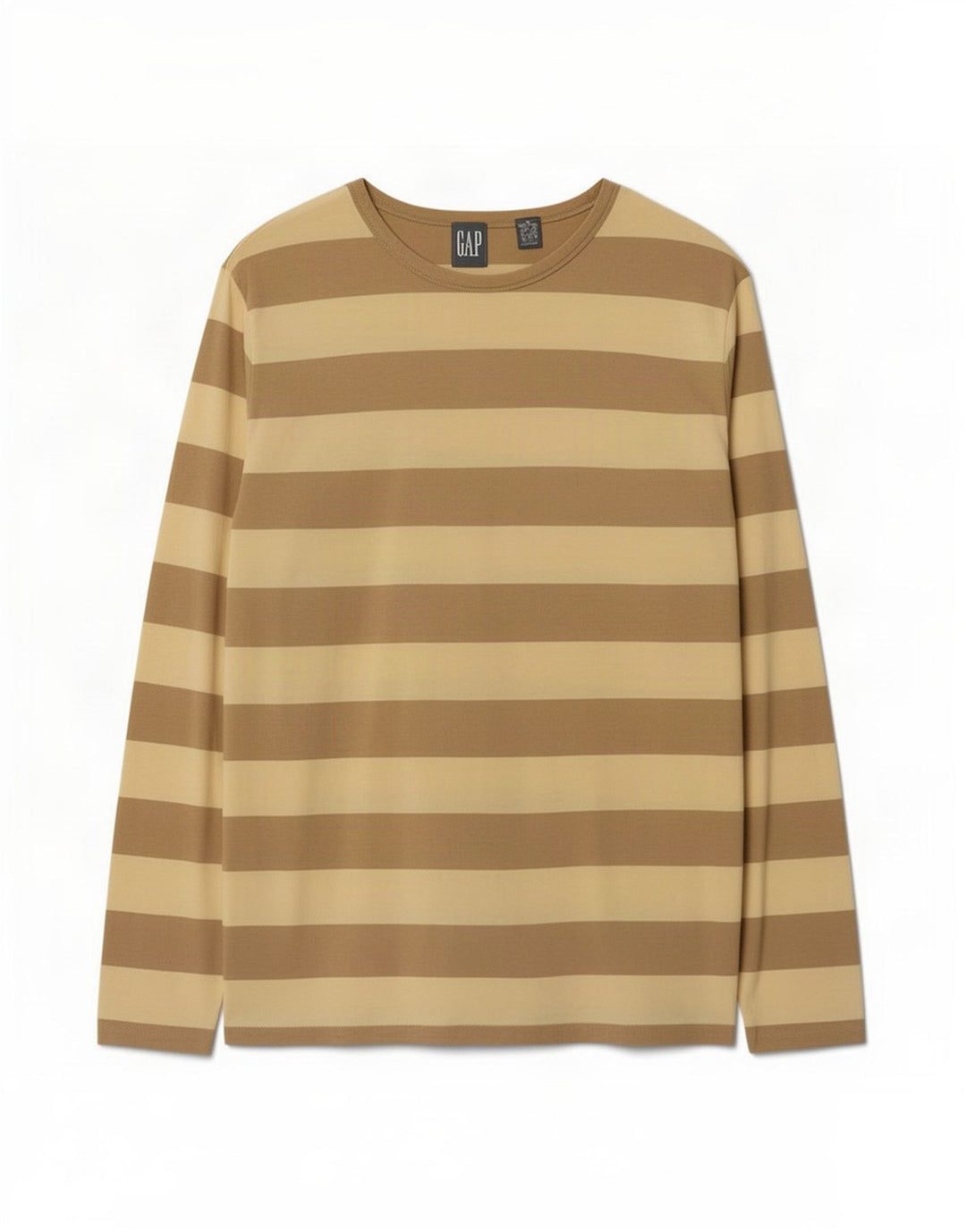 Gap Herre Top Langærmet Medium Beige Stribet Bomuld
