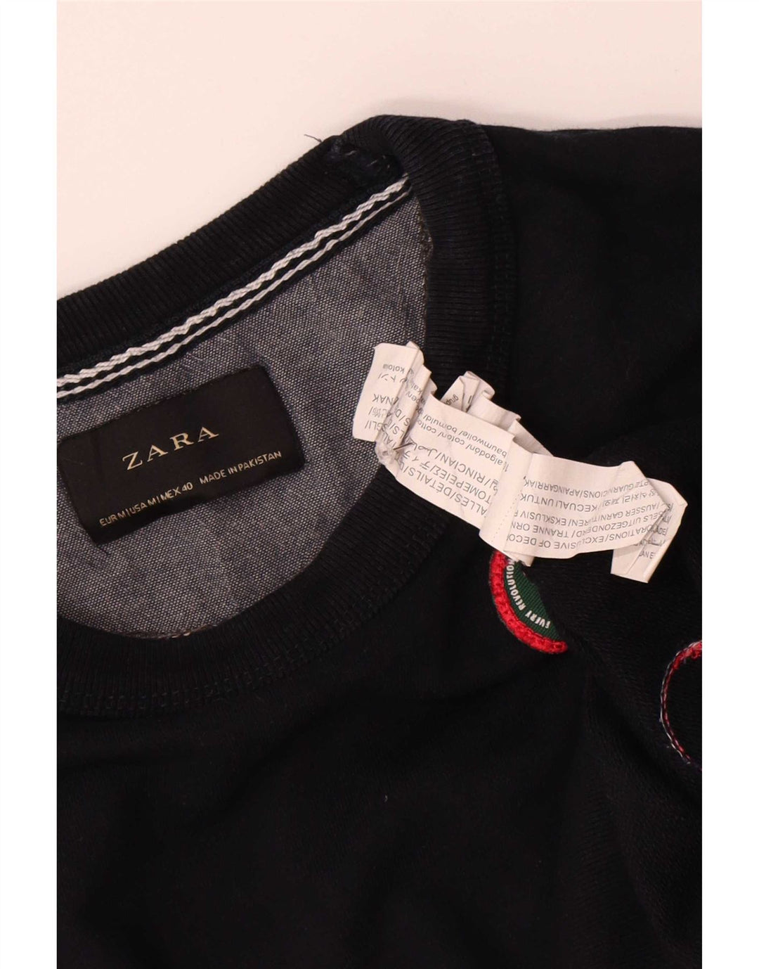 Zara Sweatshirt-trøje til mænd Medium Sort Geometrisk Bomuld