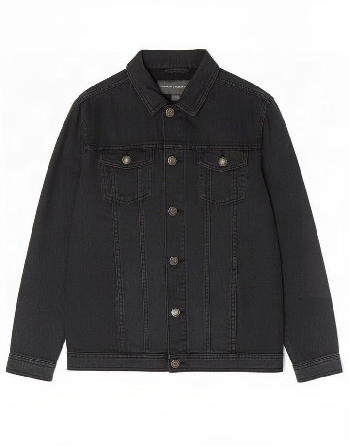 French Connection Herre denimjakke UK 38 Medium Sort Bomuld