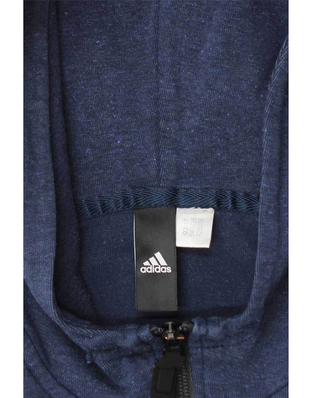 Adidas Hættetrøje med lynlås til mænd Small Navy Blue Flecked