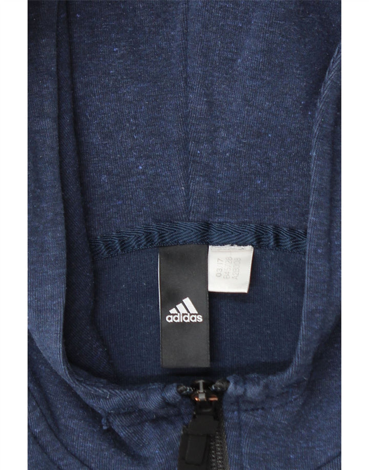 Adidas Hættetrøje med lynlås til mænd Small Navy Blue Flecked