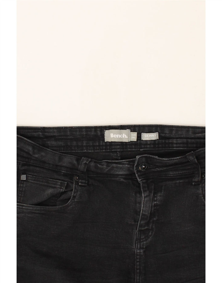 BÆNK Dame Skinny Jeans W34 L34 Sort Bomuld