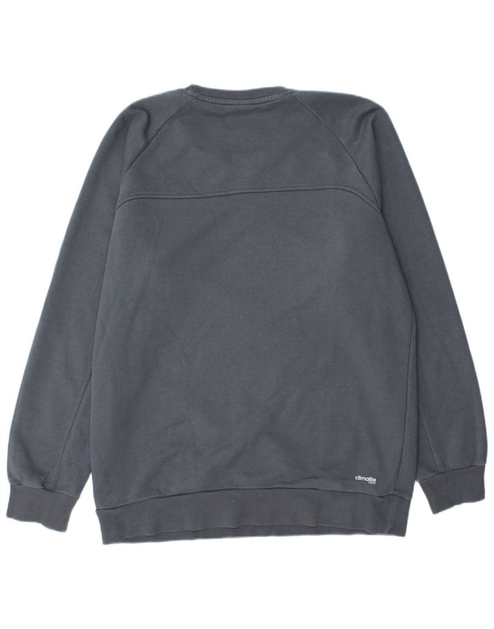 ADIDAS Herre Climalite Sweatshirt Jumper Stor marineblå bomuld