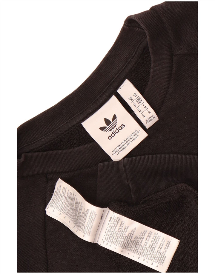 Adidas Grafisk Sweatshirt Jumper Medium Sort Bomuld
