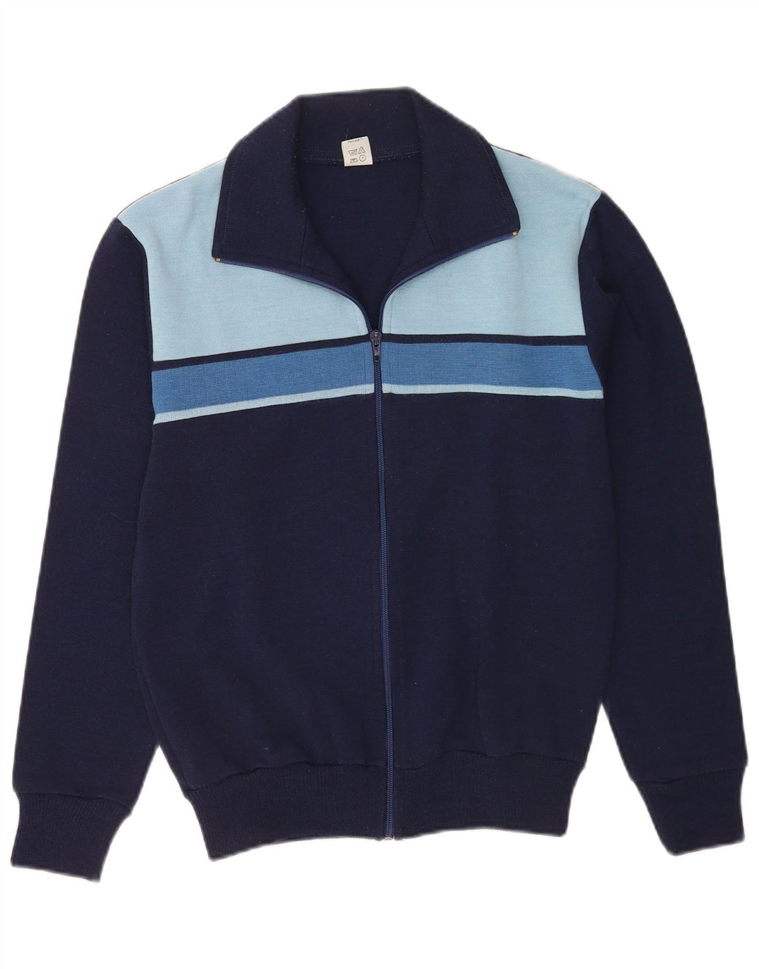 Vintage træningsdragt til mænd Topjakke IT 48 Medium Navy Blue Colourblock